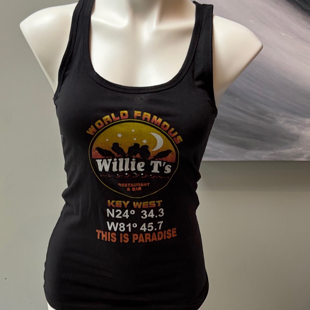 World Famous Willie T’s Key West this is Paradise Black Tank Top